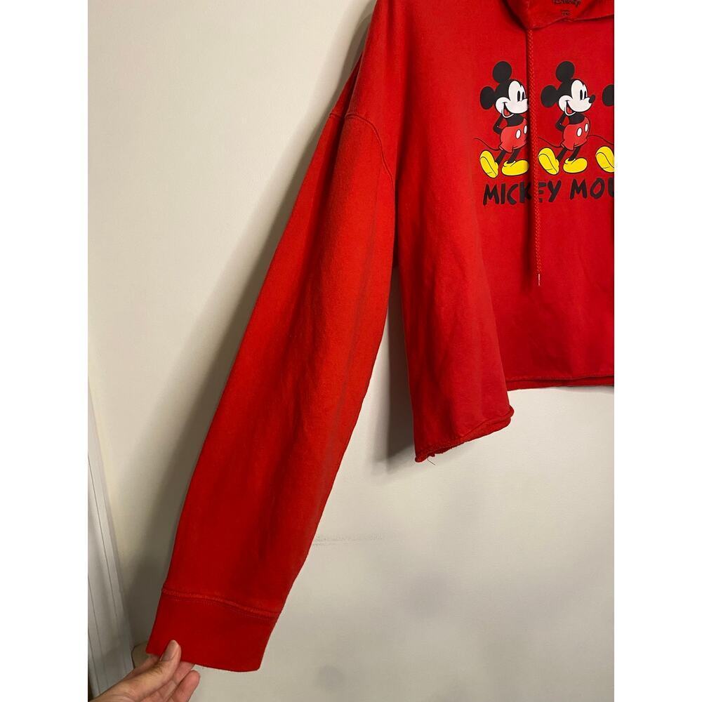 Disney Mickey Mouse Red Hooded Sweatshirt Boxy Cropped 3XL Plus Size Hoodie - Picture 7 of 12